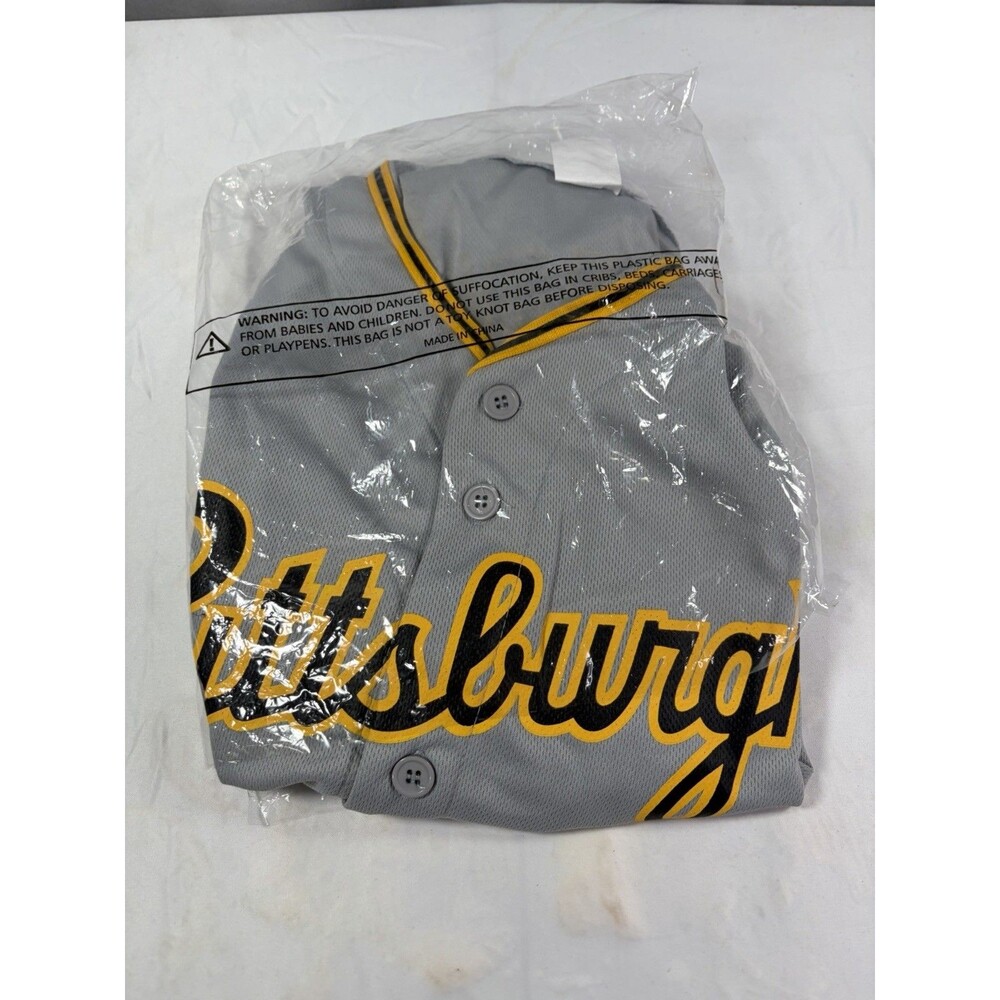 Youth Bryan Reynolds Pittsburgh Pirates MLB SGA Baseball Jersey Shirt Grey YXL